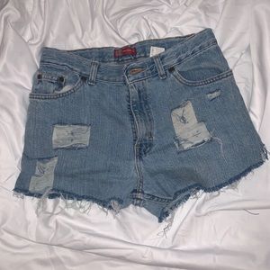 HIGH WAISTED JEAN RIPPED SHORT